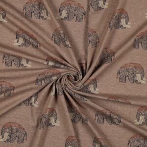Katoen jersey met mammoeten - Taupe