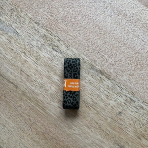 Biaisband met panterprint 20mm - Donker groen
