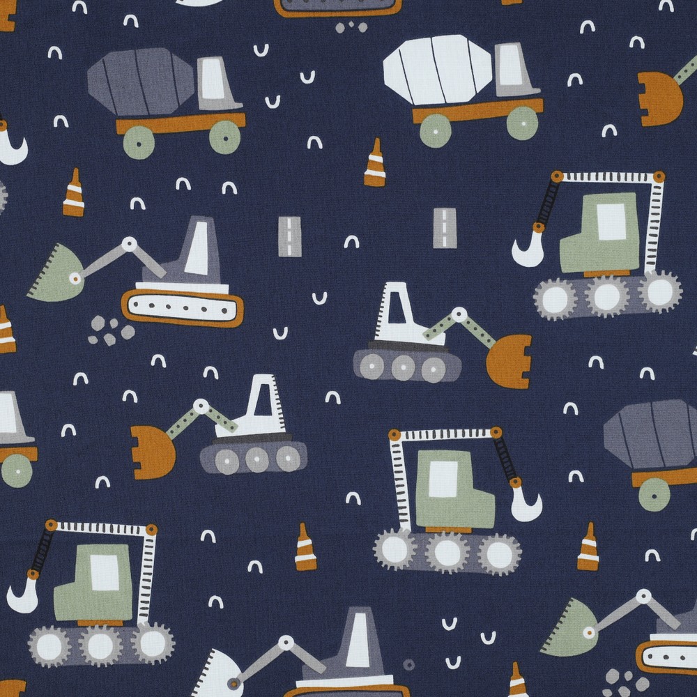 Popeline met auto's- Donker blauw - Afbeelding 4