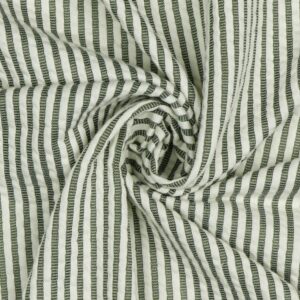 Katoen Jersey met jacquard strepen - leger groen