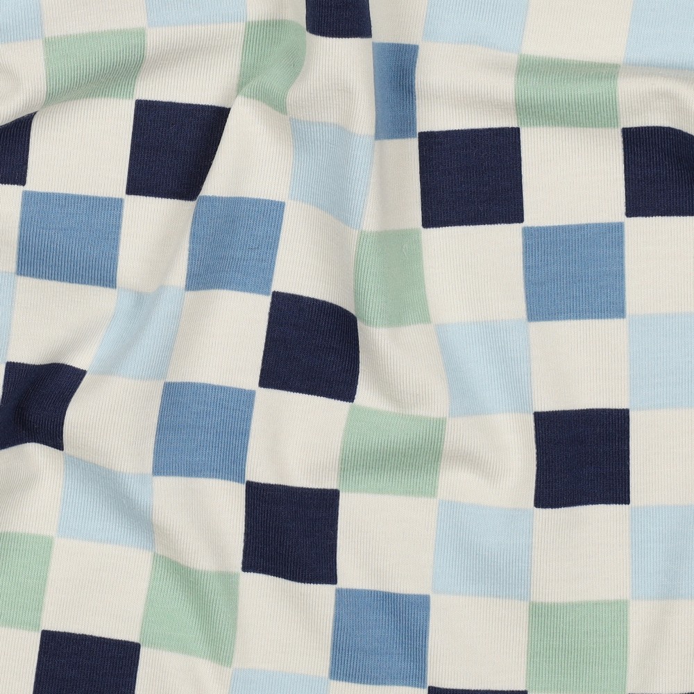 Cotton jersey whales - blauw/groen - Afbeelding 3