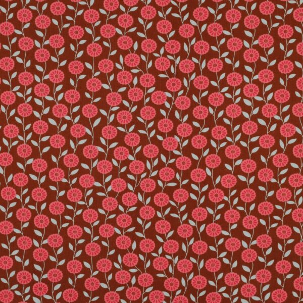 Fine poplin flowers & checks - karamel - Afbeelding 5