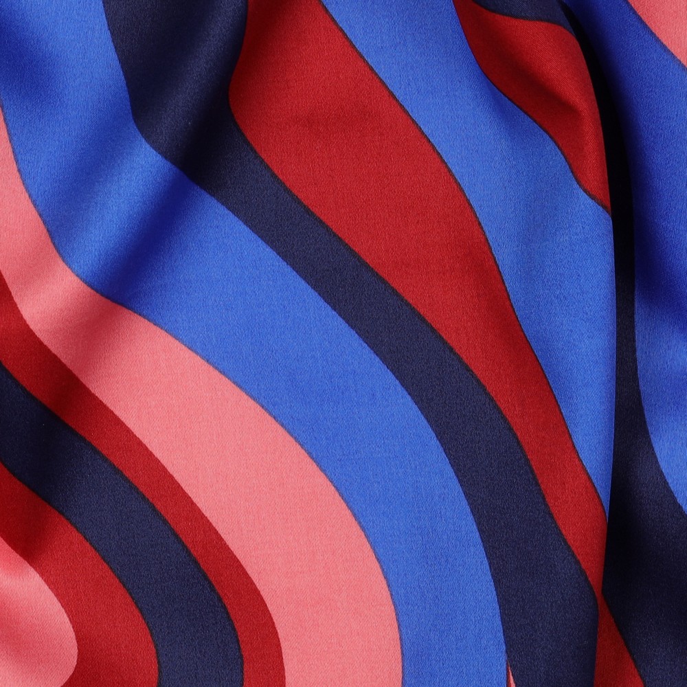 Cotton satin abstract - Navy - Afbeelding 2