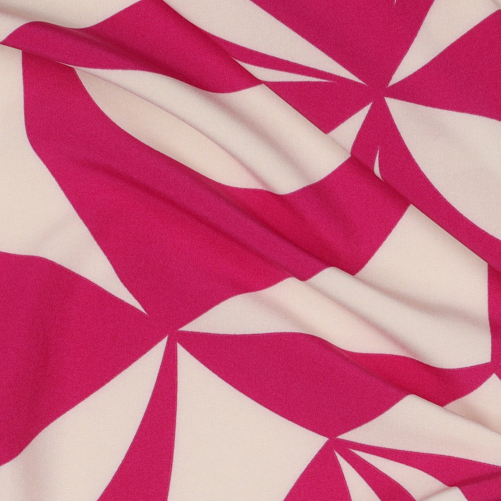 Magnolia stretch geometric - Fuchsia - Afbeelding 2