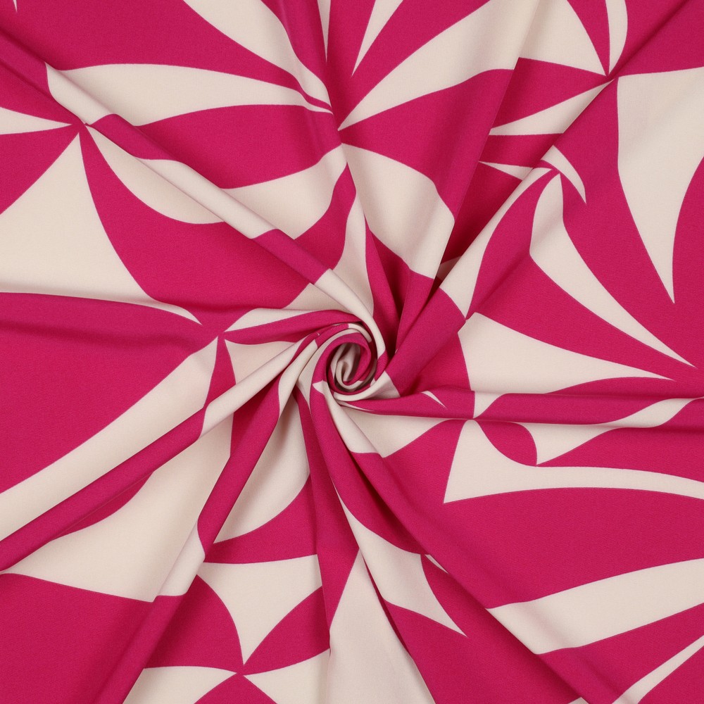 Magnolia stretch geometric - Fuchsia