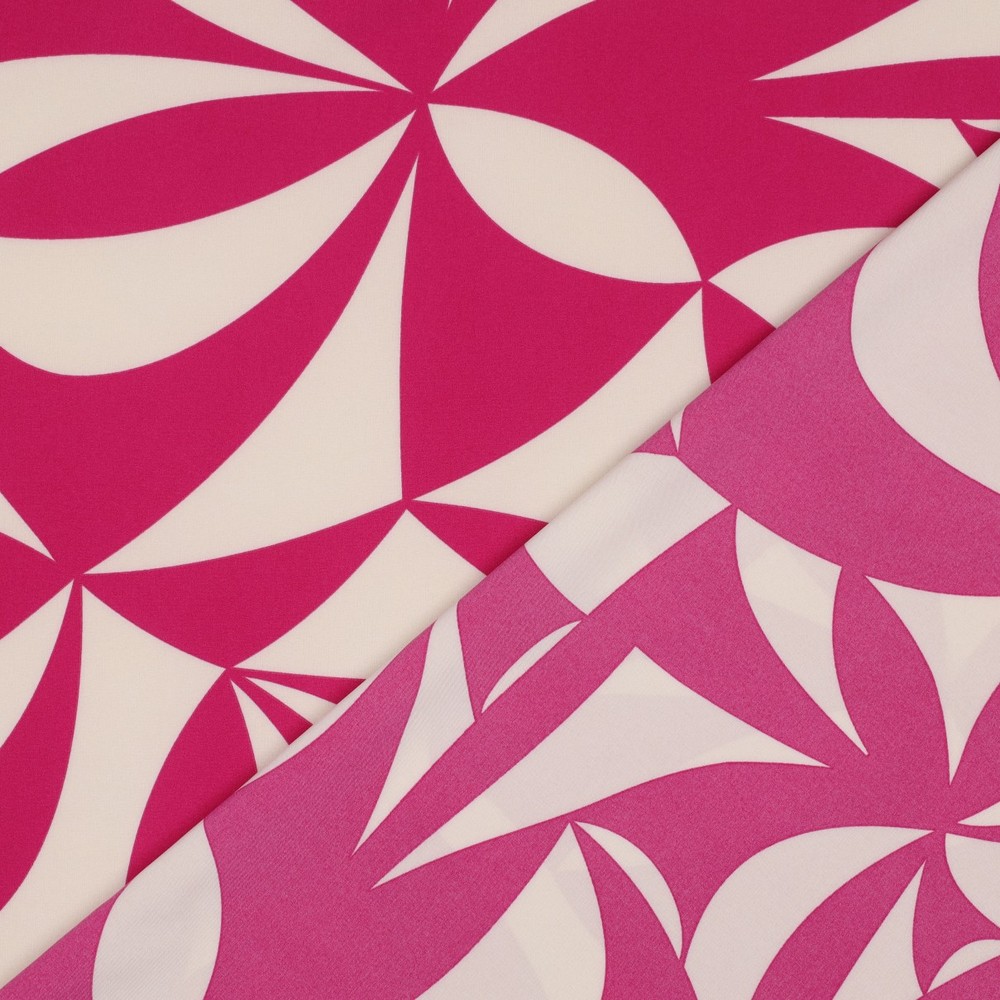 Magnolia stretch geometric - Fuchsia - Afbeelding 6