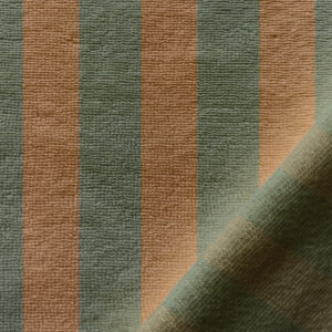 Badstof gestreept - Beige groen