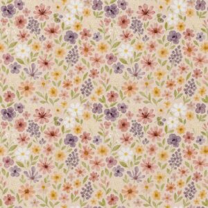 Popeline digitaal bedrukt bloemen