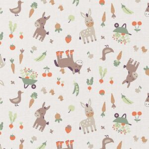 Popeline met ezeltjes