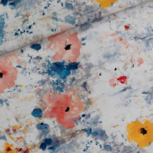 see you at six - Roses on Canvas - Linnen viscose blend