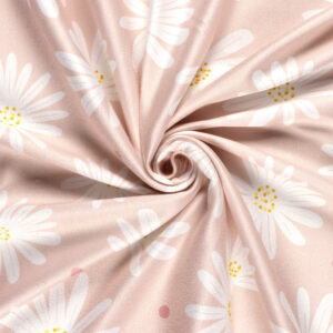 Badhanddoek stof met bloemen - Licht roze