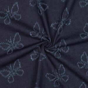 Denim Jacquard met vlinders
