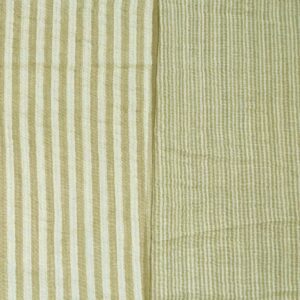 Double gauze met stepen - Groen