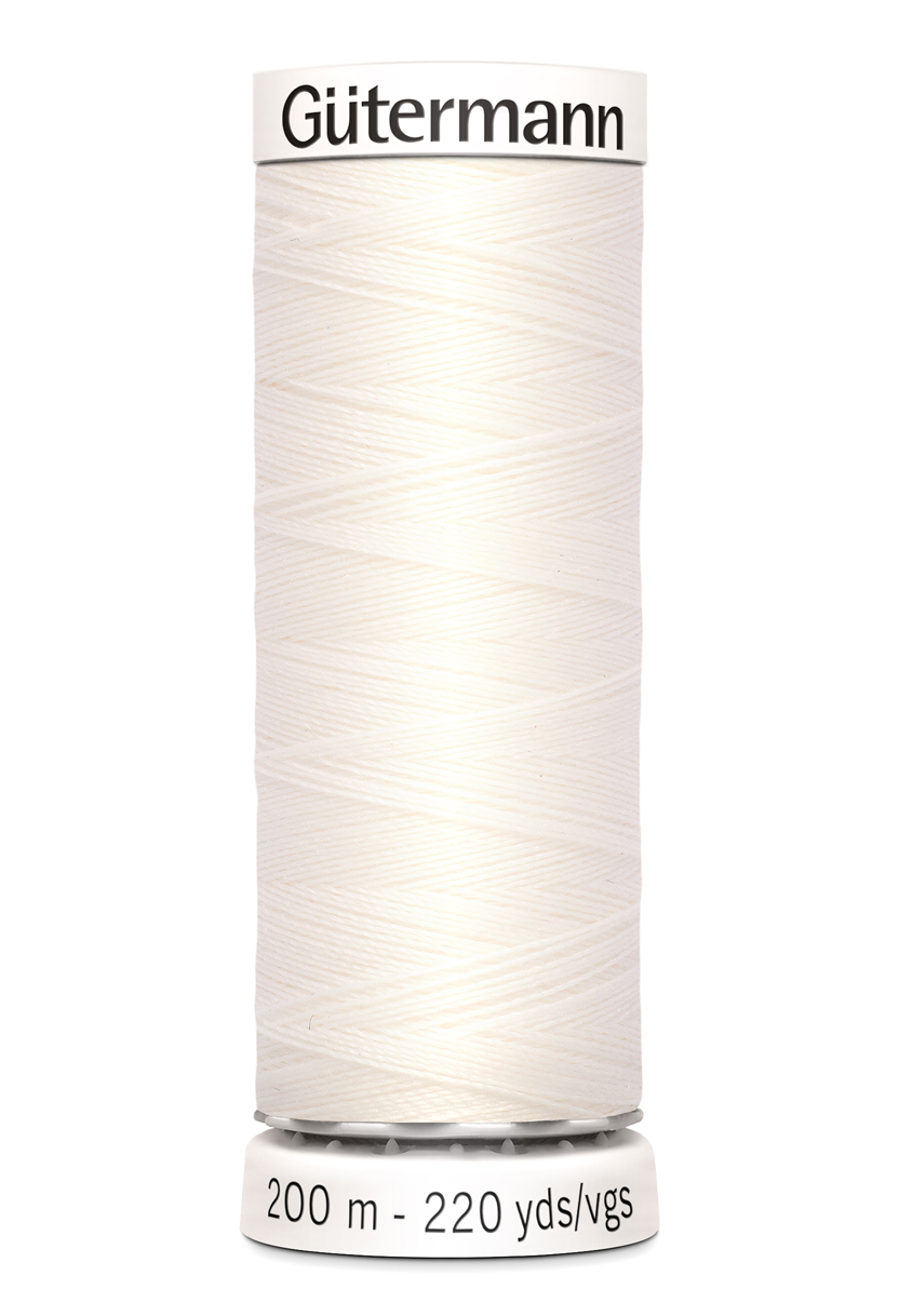 Gütermann garen 200m – 100% POLYESTER - 111 Off White