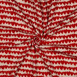 Rib jersey met hartjes